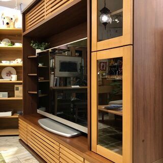 中古　シギヤマ家具　リビングボード　キャビネットセット　壁面収納