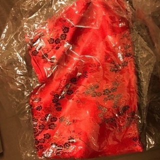 値下げ　帯 赤 梅柄 刺繍 着物 コスプレ レッド