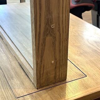 【値下げ!!】(Y)北大前! 札幌 引取 詳細不明 両面型 ビンテージ風 美容室鏡台 セット面 W76.5×D61×H170cm ミラー 木製 小型ミラー付き