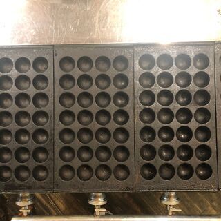 【業務用】台付き たこ焼き器 5連 28穴×5 都市ガス