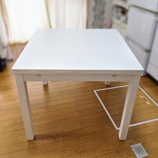 《引取相談中》０円！伸長式 ダイニングテーブル　白　IKEA　イケア