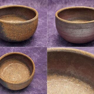 【JA】金重陶陽 直弟子 竹子窯 西川政美 備前茶碗 四方桟共箱