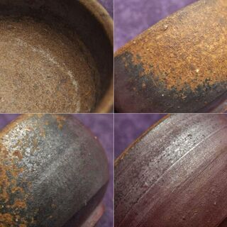 【JA】金重陶陽 直弟子 竹子窯 西川政美 備前茶碗 四方桟共箱