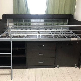 ニトリ　ロフトベッド　システムデスクベッドNT9529-2 DBR/SI