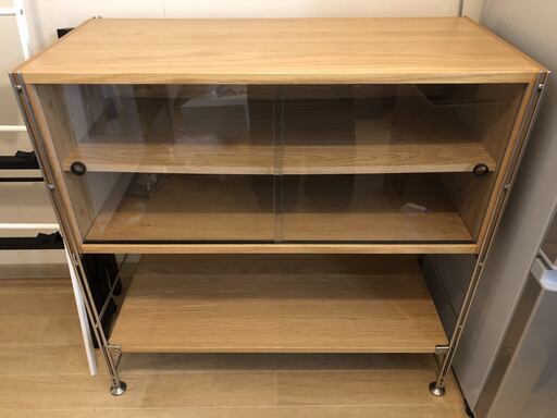 無印良品 ステンレスユニットシェルフ ガラス引き戸ボックス りーりー 西荻窪の収納家具 棚 シェルフ の中古あげます 譲ります ジモティーで不用品の処分