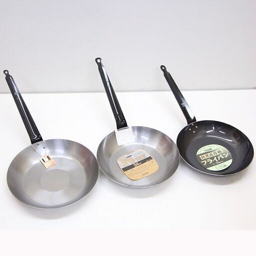 業務用 フライパン3点セット 32cm 34cm 36cm ISE AKAO AG(J699aaxY)⑤