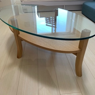 ガラス板コーヒーテーブル(W1100×D600×H382)