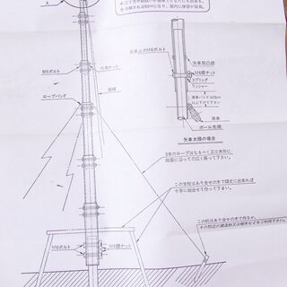 3352 鯉のぼりポール アルミ 7号 7m ポール セット 付属品有 アンテナ アマチュア無線 マスト 愛知県岡崎市 直接引取可 こいのぼり　エビス