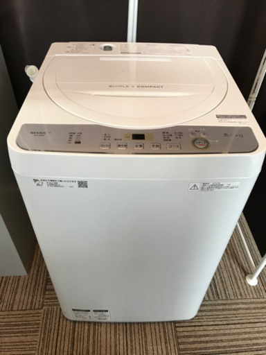シャープ洗濯機 2018年製 ES-GE5C 中古美品