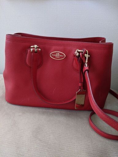 値下げしました！【coach】素敵な赤のハンドバッグ！