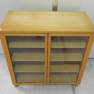 ♢無印 食器棚 幅80cm キャビネット ナチュラル 無印良品 天然木 観音