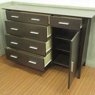 stp-0043 木製 チェスト ダークブラウン 引出5杯 箪笥 タンス 引出収納