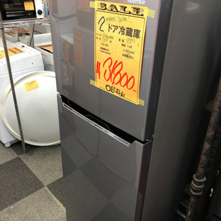 2019年製　ハイセンス　227L 2ドア冷蔵庫