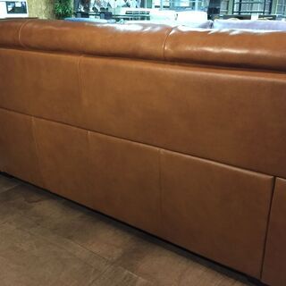 革張り３人掛けソファ
