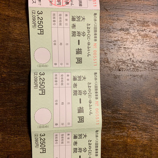 大分ー福岡　高速バス切符