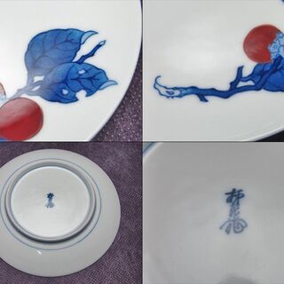 ✴︎希少✴︎至極✴︎美しい✴︎人間国宝十三代酒井田柿右衛門　染錦捻草花紋皿　5客 ✴︎希少✴︎至極✴︎美しい✴︎人間国宝十三代酒井田柿右