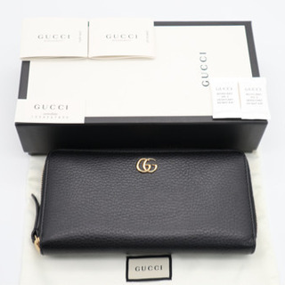 《GUCCI/GGマーモントラウンドファスナー長財布》ブラック ...