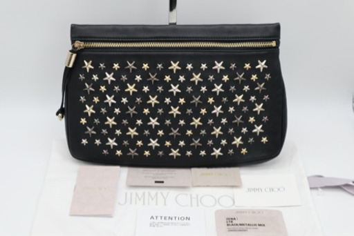 《JIMMY CHOO/フィリッパ スタースタッズ クラッチバッグ》 Aランク