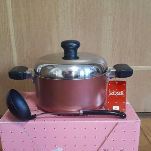 シルバーストーン ＲＯＳＥ 両手鍋おたまセット 未使用品