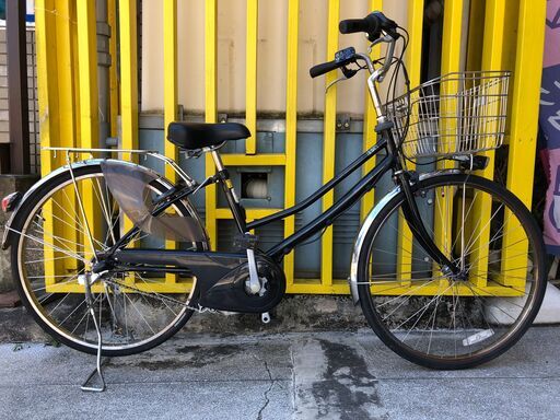 《レンタサイクル店使用　自転車整備士整備済み！》㉜中古車　電動アシスト　26インチ　Panasonic　ブラック　3段変速付