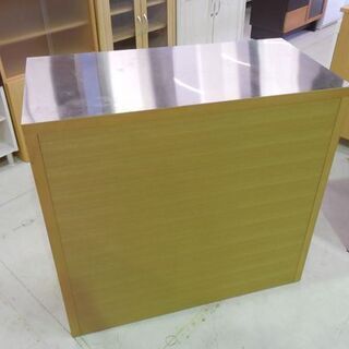 ♢キッチンキャビネット 幅90cm ステンレストップ オシャレデザイン