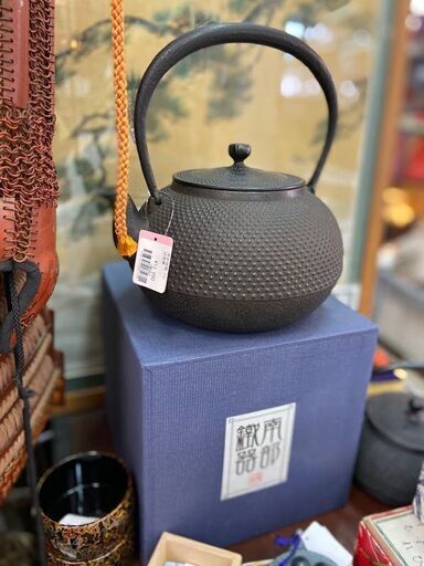 南部鉄器 鉄瓶 南部アラレ1.6リットル琺瑯無 鉄分摂取　未使用品