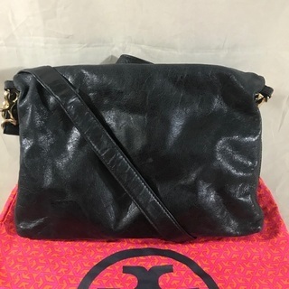 トリーバーチ 黒レザー 斜めがけ3wayショルダーバッグ クラッチバッグ