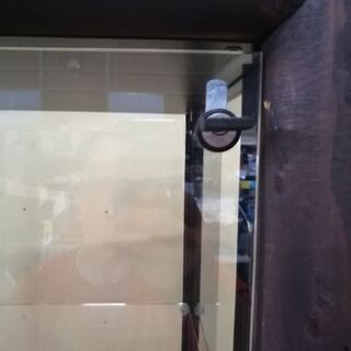 N1352【美品】ガラス ショーケース 木製フレーム 高さ167cm