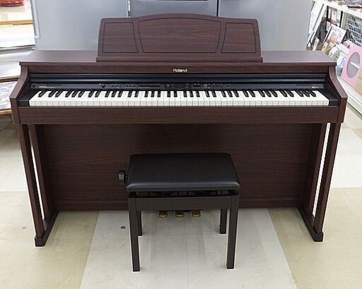 札幌市/清田区 Roland/ローランド 電子ピアノ HP205-GP マホガニー調仕上げ 88鍵PHAⅡ 09年製 イス付 動作品