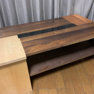 おしゃれなdeepローテーブル 木製 センター ガラス