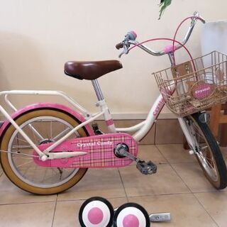 自転車　子供用　16インチ　美品　女の子　ピンク　クリスタルキャンディ