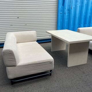 アクタス ACTUS FBシリーズテーブル オウンシリーズソファ リビングダイニングテーブルセット 3点セット ベージュ系 中古品