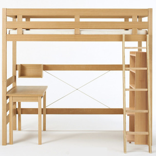 無印良品　オーク材ハイベッド　マットレス付き　２セット(2人分)