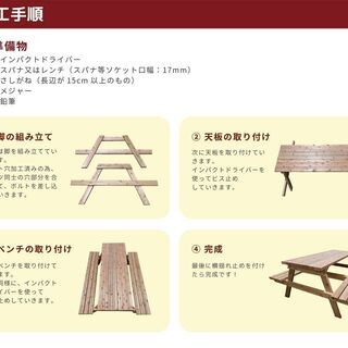 【13】完成サイズW1800×D1500 無塗装 Picnic Table ピクニックテーブル AP-1815-M 秋田杉 OK- material 組立 DIY ガーデン テーブルセット プレカット済 13】完成サイズW1800×D1500 無塗装 Picnic Table ピクニックテーブル