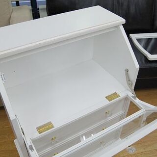 姫系家具 キャビネット 3段収納付き 幅60×奥35×高91cm