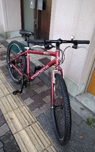 美品☆STRADISTA[ストラディスタ]Xｰ3 26吋 (MTB)クロスバイク アルミ/7speed/レッド - クロスバイク