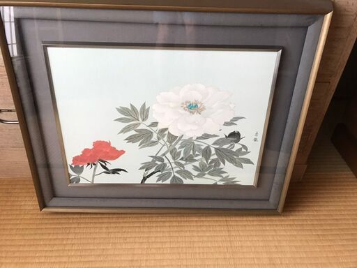 小林古径　牡丹　工芸画　日本画家　大正　新古典様式
