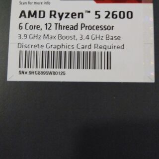 新品未使用クラス】AMD Ryzen5 2600 BOX クーラー未使用 6コア12スレッド