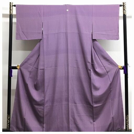 美品　高級呉服　江戸小紋　上質　正絹　紫　身丈158　裄64　紋入　中古品