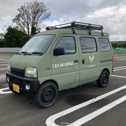 宮城県仙台市 スズキ エブリイワゴン Da62w アゲバン ミリタリー仕様 カスタム カーキグリーン オリーブドラブ ルーフラック付き ルー レイヴ 卸町のエブリイの中古車 ジモティー