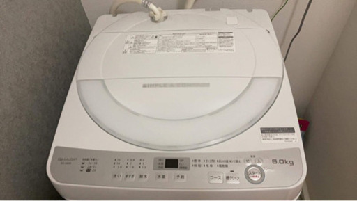シャープ 2017年製　全自動洗濯機 ES-GE6B-W (6kg)