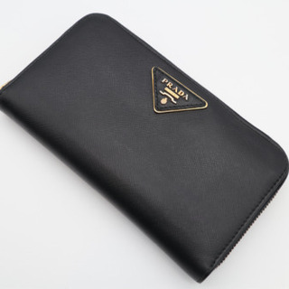 PRADA サフィアーノ/ラウンドファスナー長財布》ABランク 美品 黒 箱