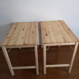 【ネット決済】【無印良品】折りたたみ式パイン材テーブル 2個セット