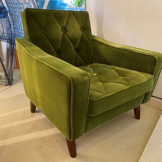 カリモク60 karimoku ロビーチェア モケットグリーン 1シーター 中古品