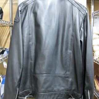 下松)DIESEL ディーゼル ライダースジャケット L-SHIRO レザーブルゾン Lサイズ  ブラック 2958 YSP120 GJ04C