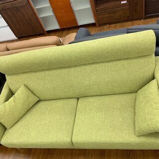 価格見直し】大塚家具 3人掛けソファー オリーブ【トレファク所沢店】