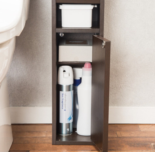 ニトリのトイレ収納ダークブラウン さきろう 大阪の収納家具 トイレ収納 の中古あげます 譲ります ジモティーで不用品の処分