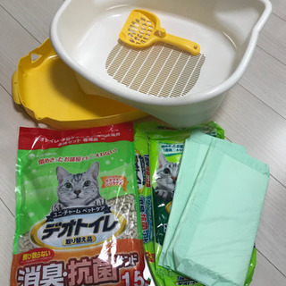 【猫】デオトイレ　本体＋シート3枚＋砂1.5ℓ
