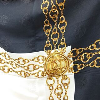 シャネル シルク スカーフ チェーン柄 ココマーク M028