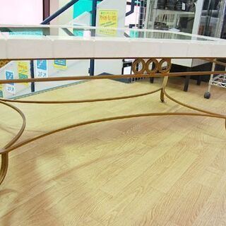 DREXEL HERITAGE カクテルテーブル マクタンストーン アイアンフレーム カットガラス センターテーブル ドレクセルヘリテイジ☆ PayPay(ペイペイ)決済可能 ☆ 札幌市 清田区 平岡